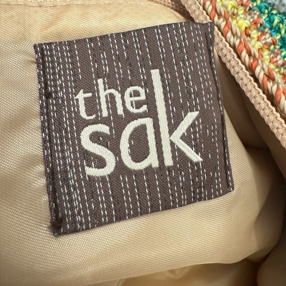 The Sak Belle Crochet Tote Striped Multicolor Boho Hippie Hobo Striped Knit Bag - Picture 11 of 13